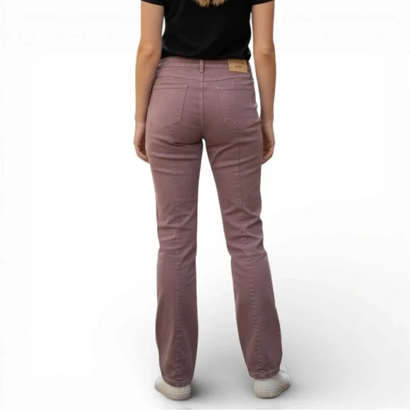 Escada Women's Sparkly Dusty Rose Straight Leg Jeans - Picture 2 of 5